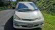 Front of the white Toyota Estima campervan with registration GQG541