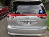 Back of the silver Toyota Estima campervan with registration JTQ214