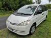 White 2002 Toyota Estima self-contained campervan for sale, registration EZQ488, front three-quarter view